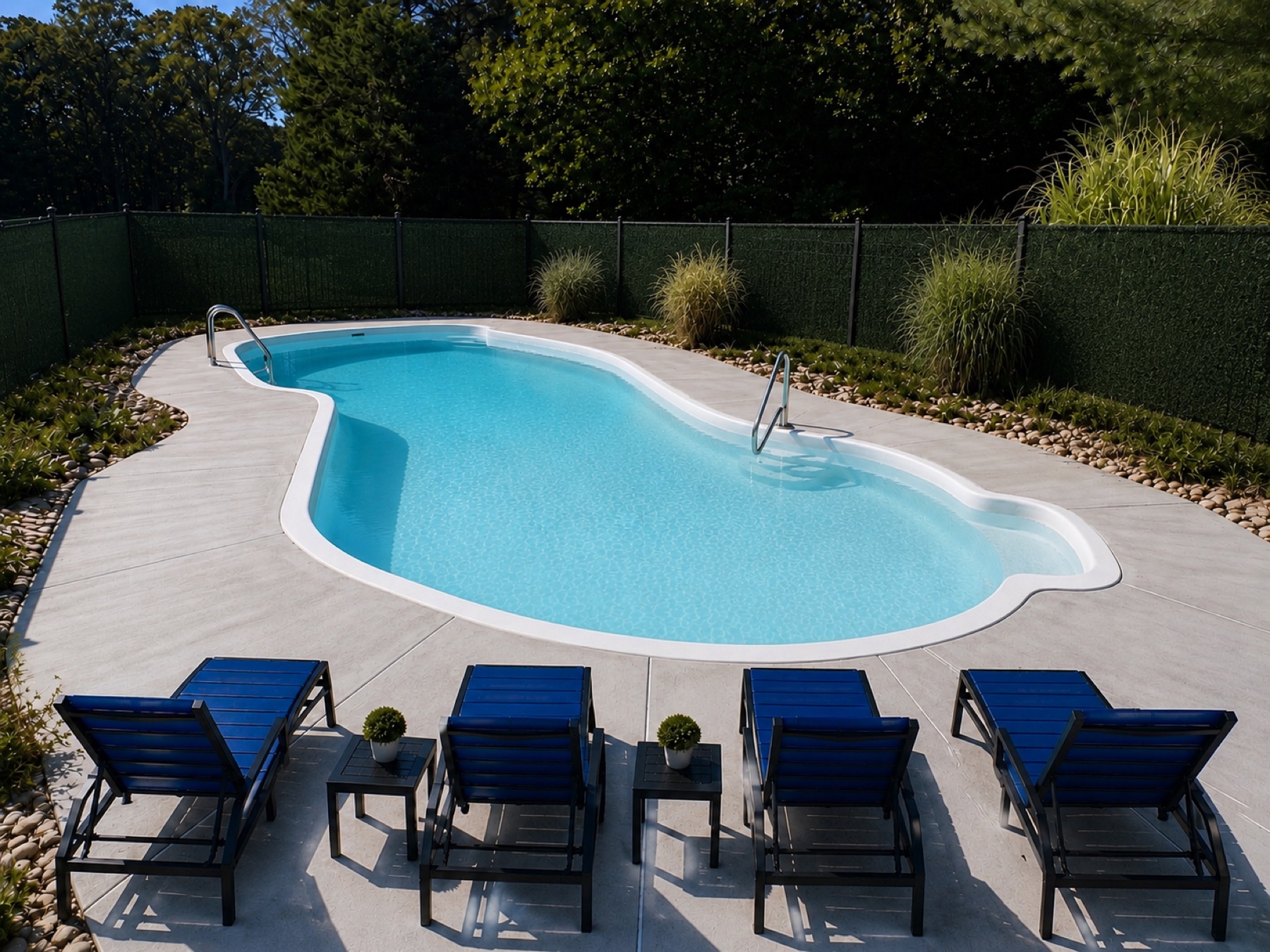 The private in-ground pool